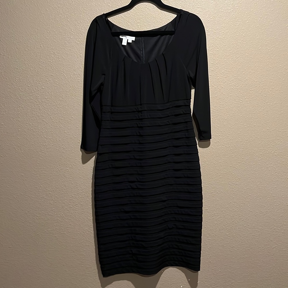London Time Black Long Sleeve Dress